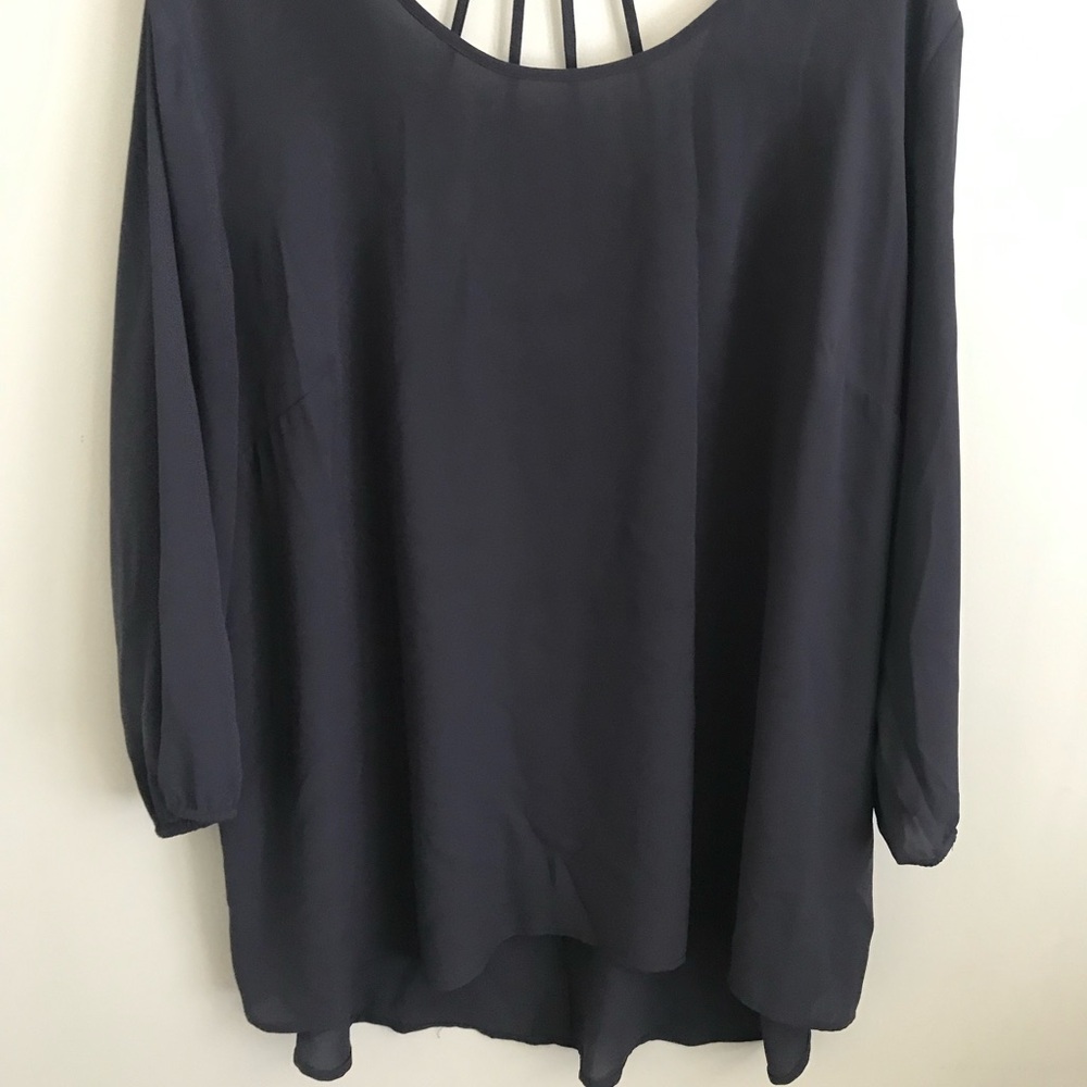 Maurices Black Blouse with Unique Back Design size 3